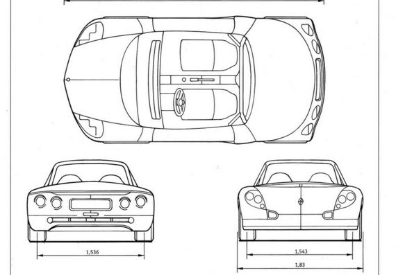 Renault Spider (1996) (Renault Spyder (1996)) are drawings of the car